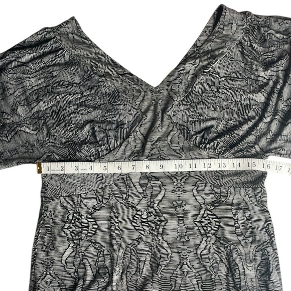 CAbi Black & Charcoal Style 4641 Patterned Midi Dress - Picture 7 of 8